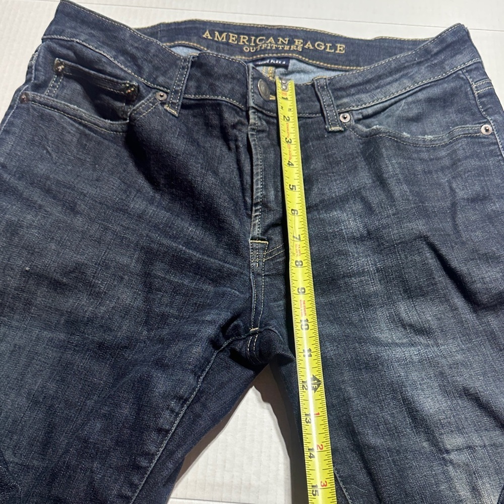 American Eagle original straight extreme flex 4 distressed Blue Jeans 32x32 - Picture 4 of 13